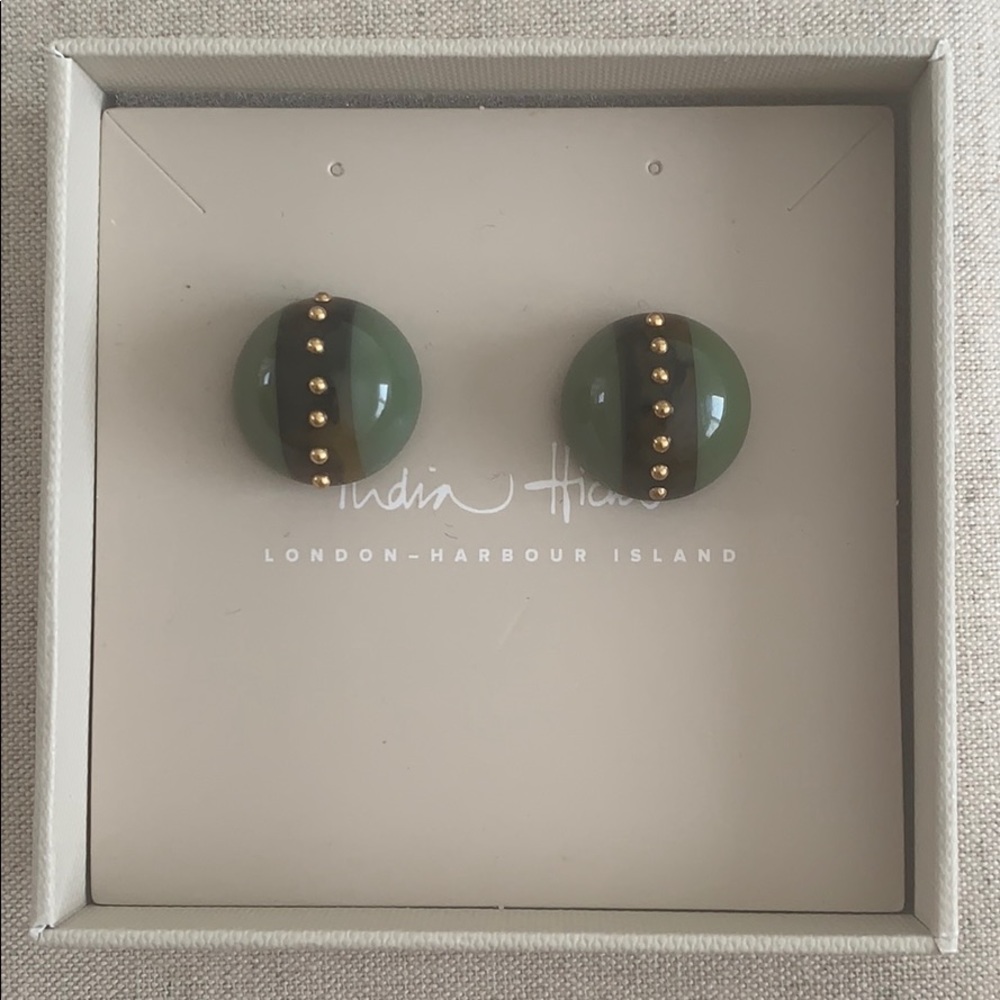 India Hicks- Camo Button earrings